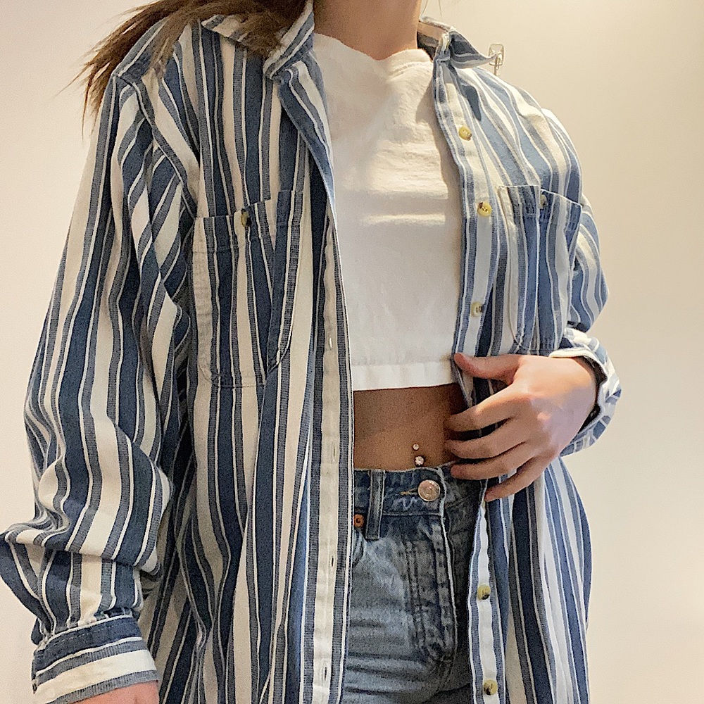 ❌NOT AVAILABLE❌ Blue Striped Button-down